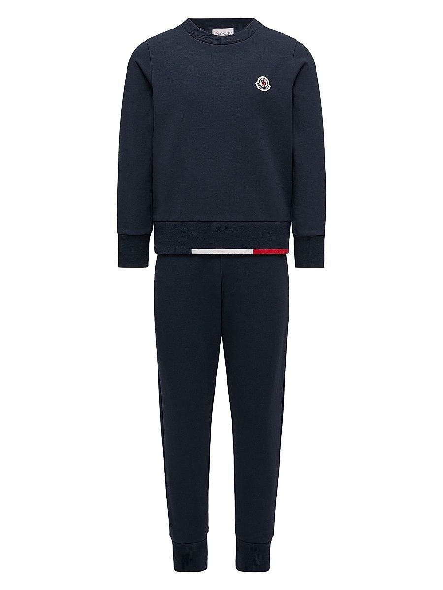 Little Boy's & Boy's Sweatsuit Set in Cotton - Night Blue - Size 8