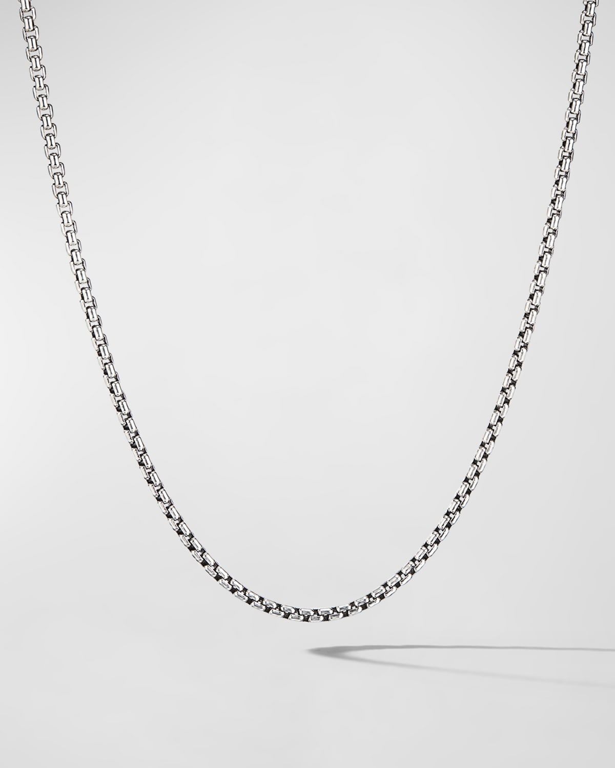 Men & apos;s Box Chain Necklace in Silver, 2.7mm, 18"L