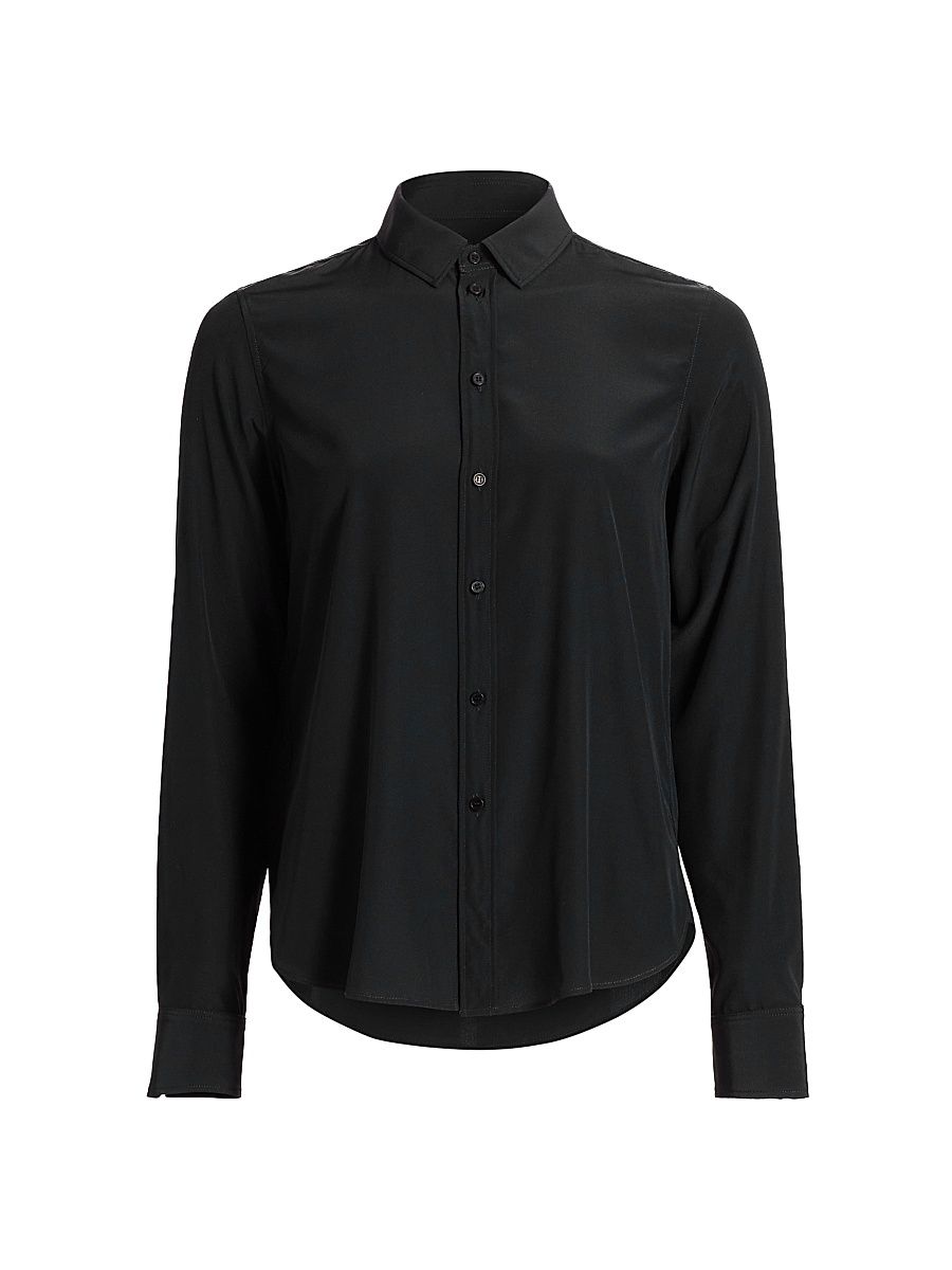 Women's Gaia Silk Blouse - Black - Size Large