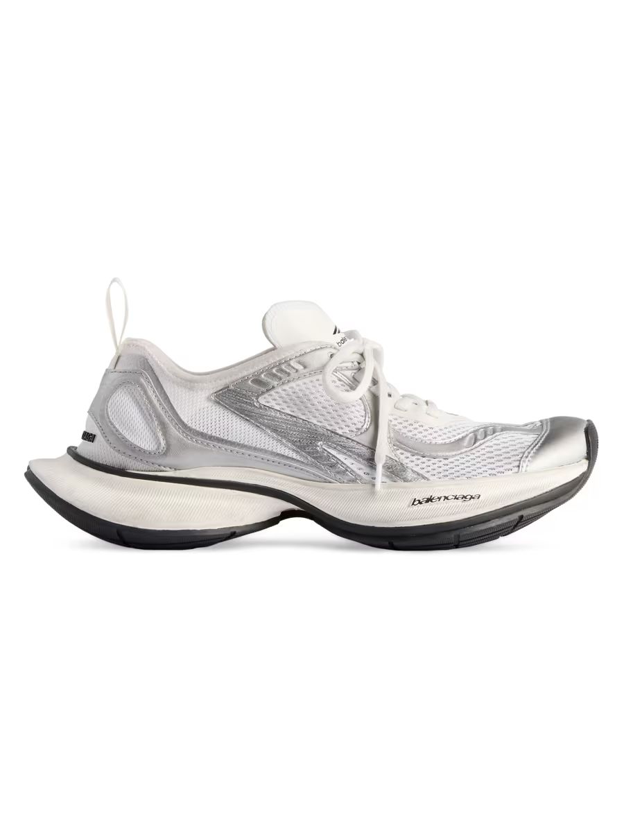 Balenciaga Men's Circuit Sneakers - White Silver - Size 9