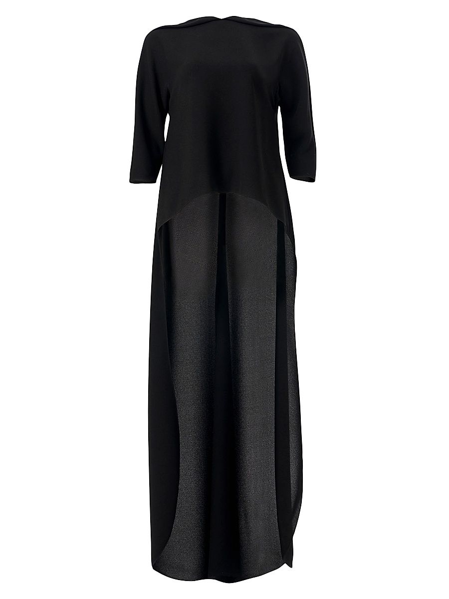 Women's Cape Georgette Asymmetric Top - Black - Size 10