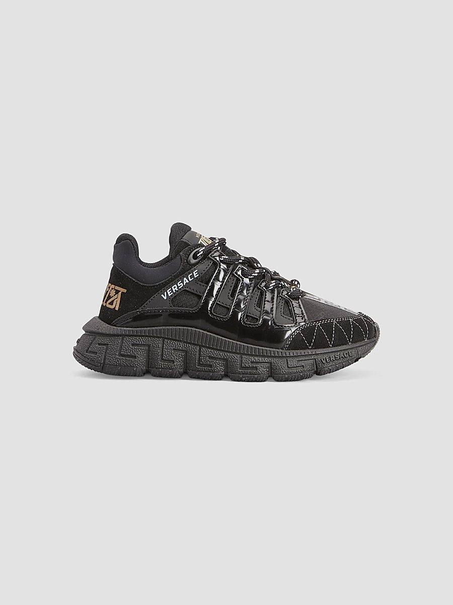 Versace Unisex Kid's Trigreca Tonal Sneakers - Black - Size 4.5 (Child)