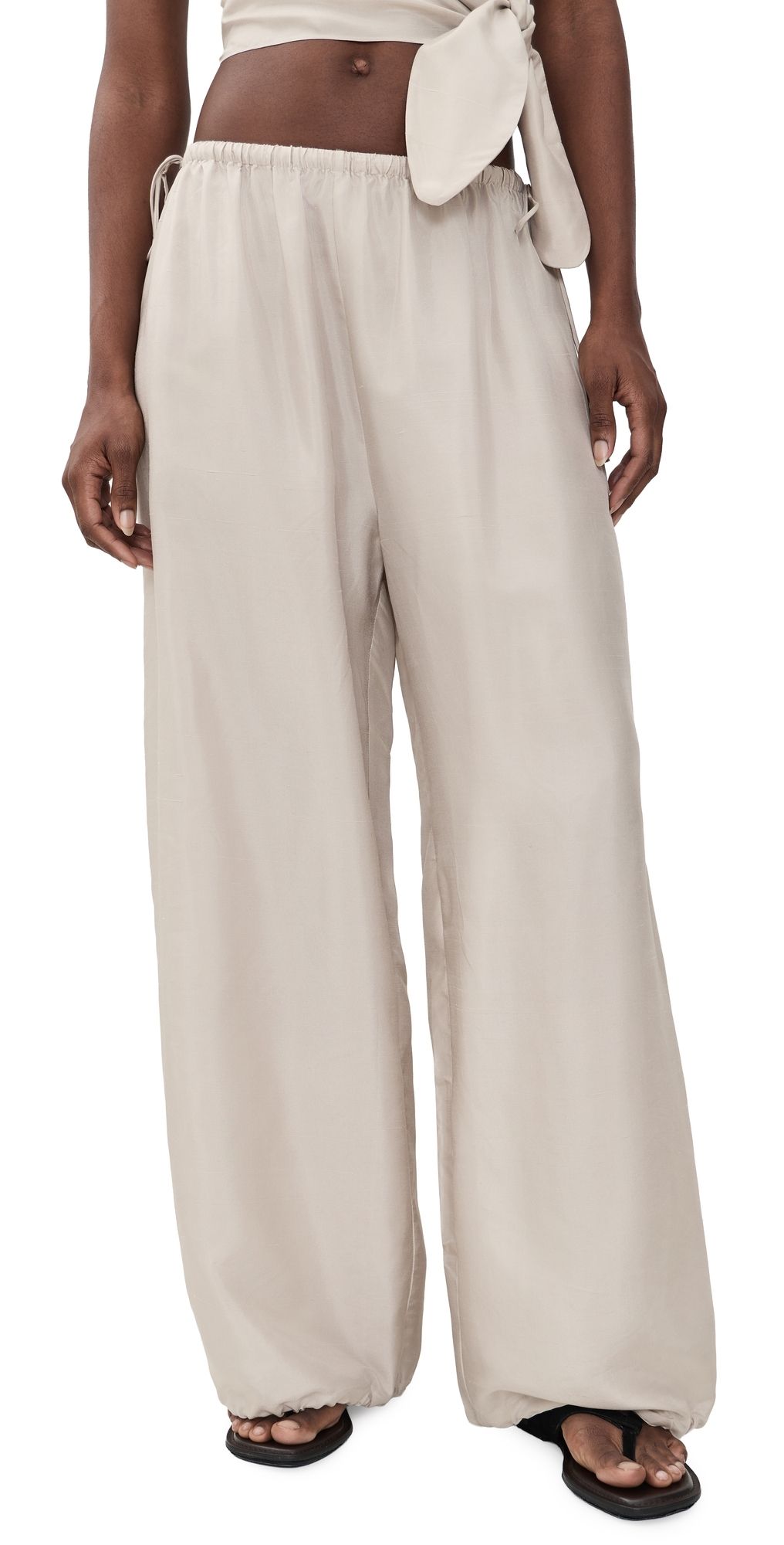 St. Agni Silk Adjustable Balloon Pants Soft Ash L