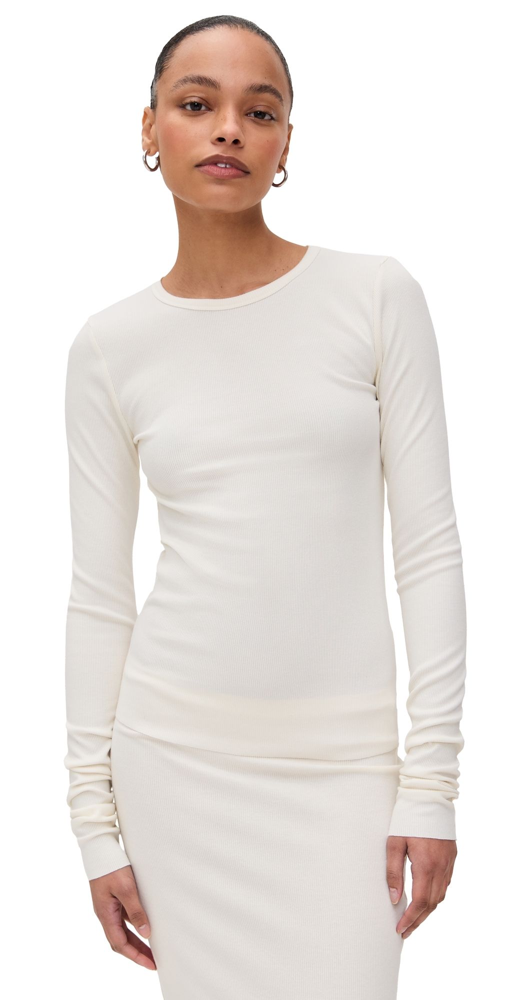 Éterne Long Sleeve Fitted Top Cream M