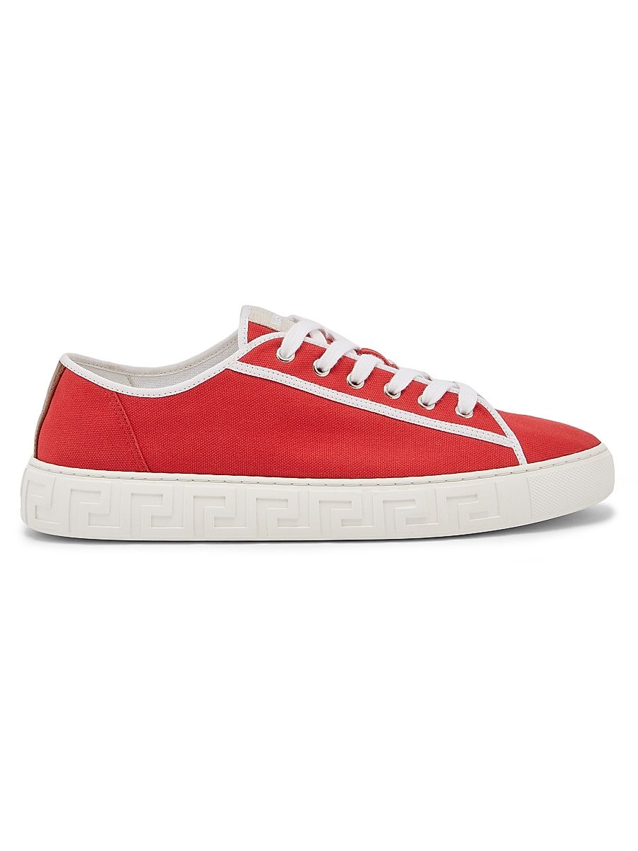 Men's Canvas Low-Top Sneakers - Red White Palaldium - Size 13
