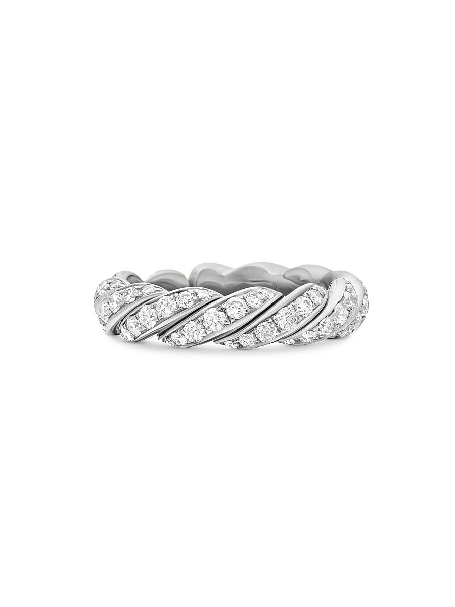 Women's Pavéflex Band Ring in 18K White Gold - Diamond - Size 8