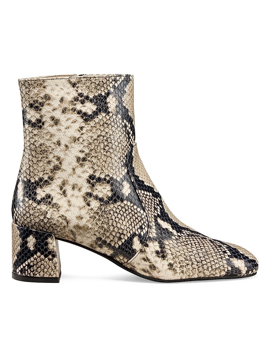 Women's Maeve 50MM Snake-Embossed Leather Boots - Roccia - Size 11