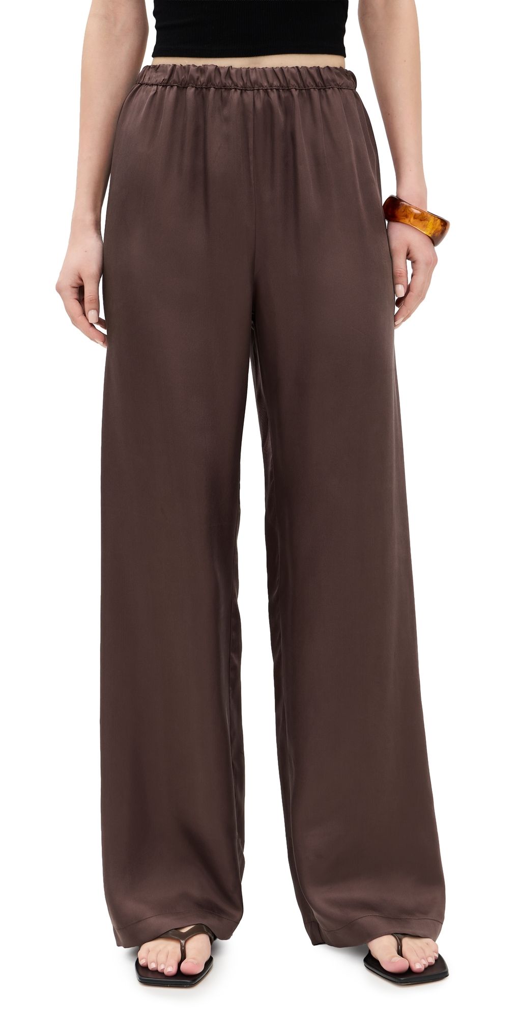 Enza Costa Fluid Twill Pants Chocolate 0