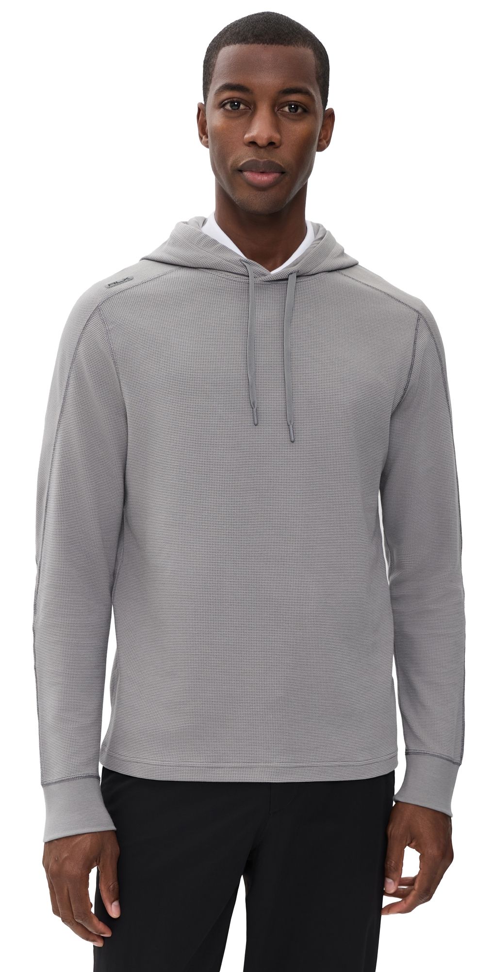 RLX Ralph Lauren Tech Waffle Knit Hoodie Perfect Grey L