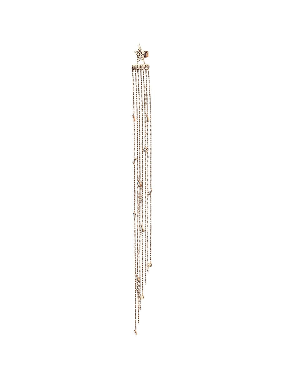 Women's 14K Rose Gold & 0.11 TCW Diamond Chain Drop Earring - Rose Gold