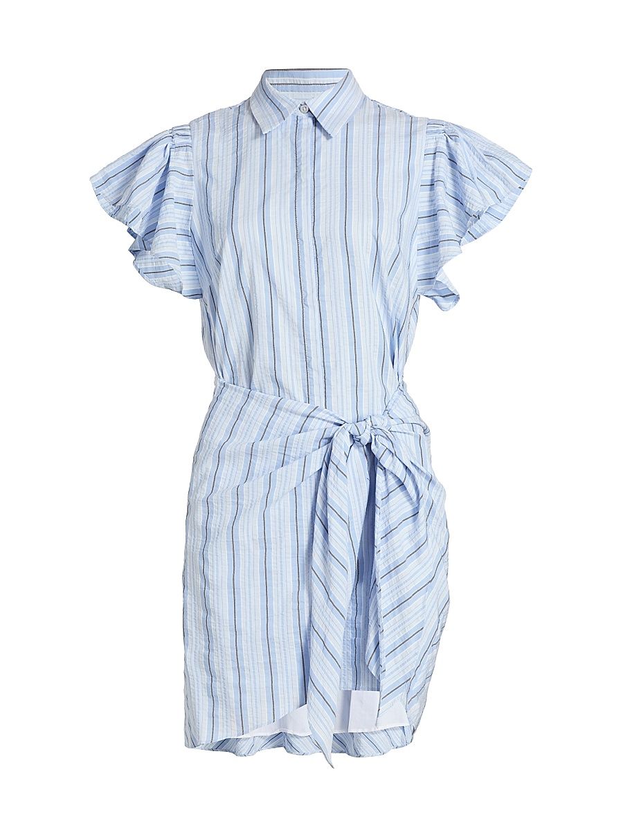 Women's Charmine Striped Mini Shirtdress - Blue Multi - Size 14