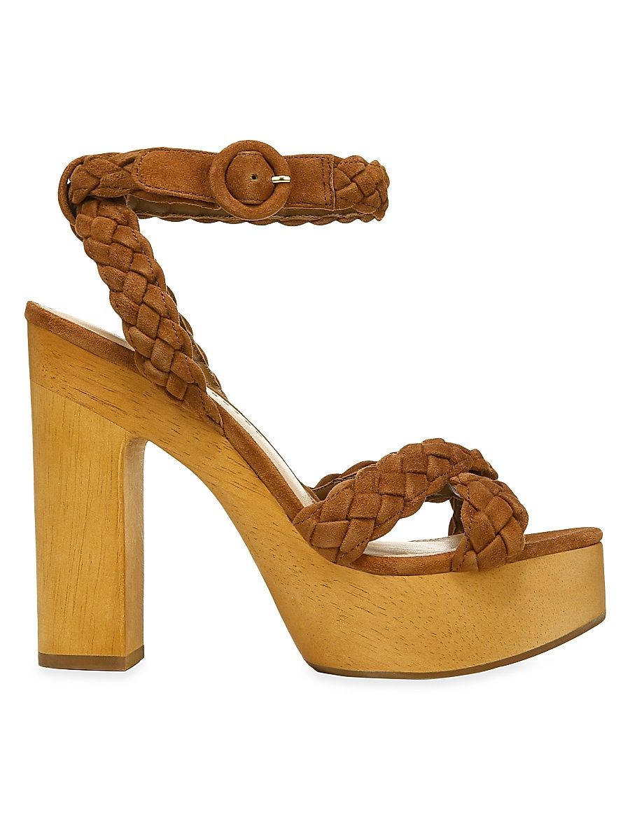 Women's Gael Suede Braided Ankle-Strap Platform Sandals - Hazelwood - Size 9.5