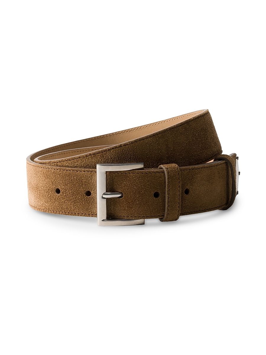 Men's Suede Belt - Brown - Size 44