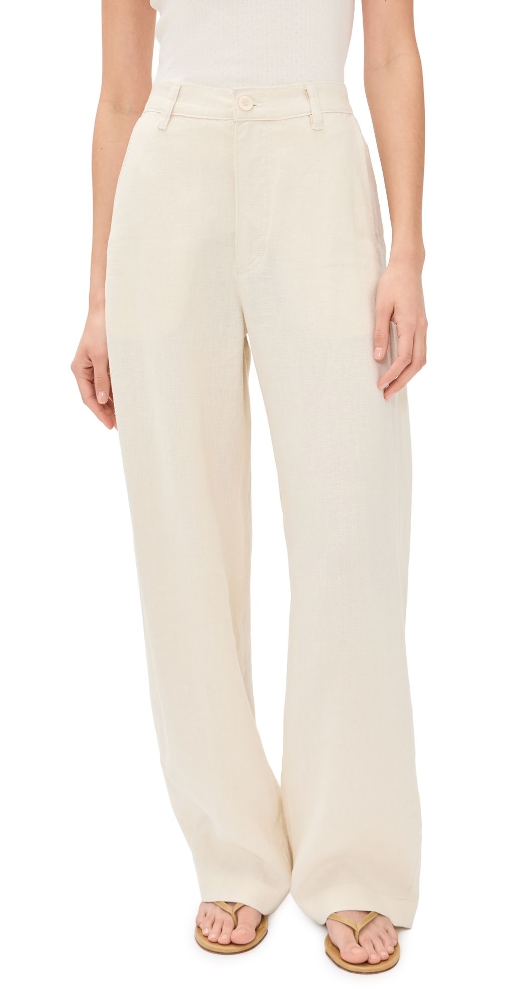 DL1961 Taylor Relaxed Linen Barrel Trousers Crema Linen (Linen) 25