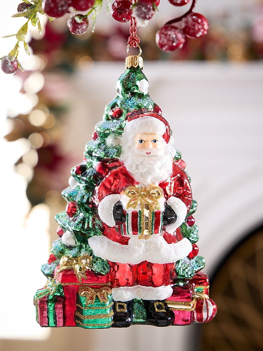 With Best Wishes From Santa Glass Ornament