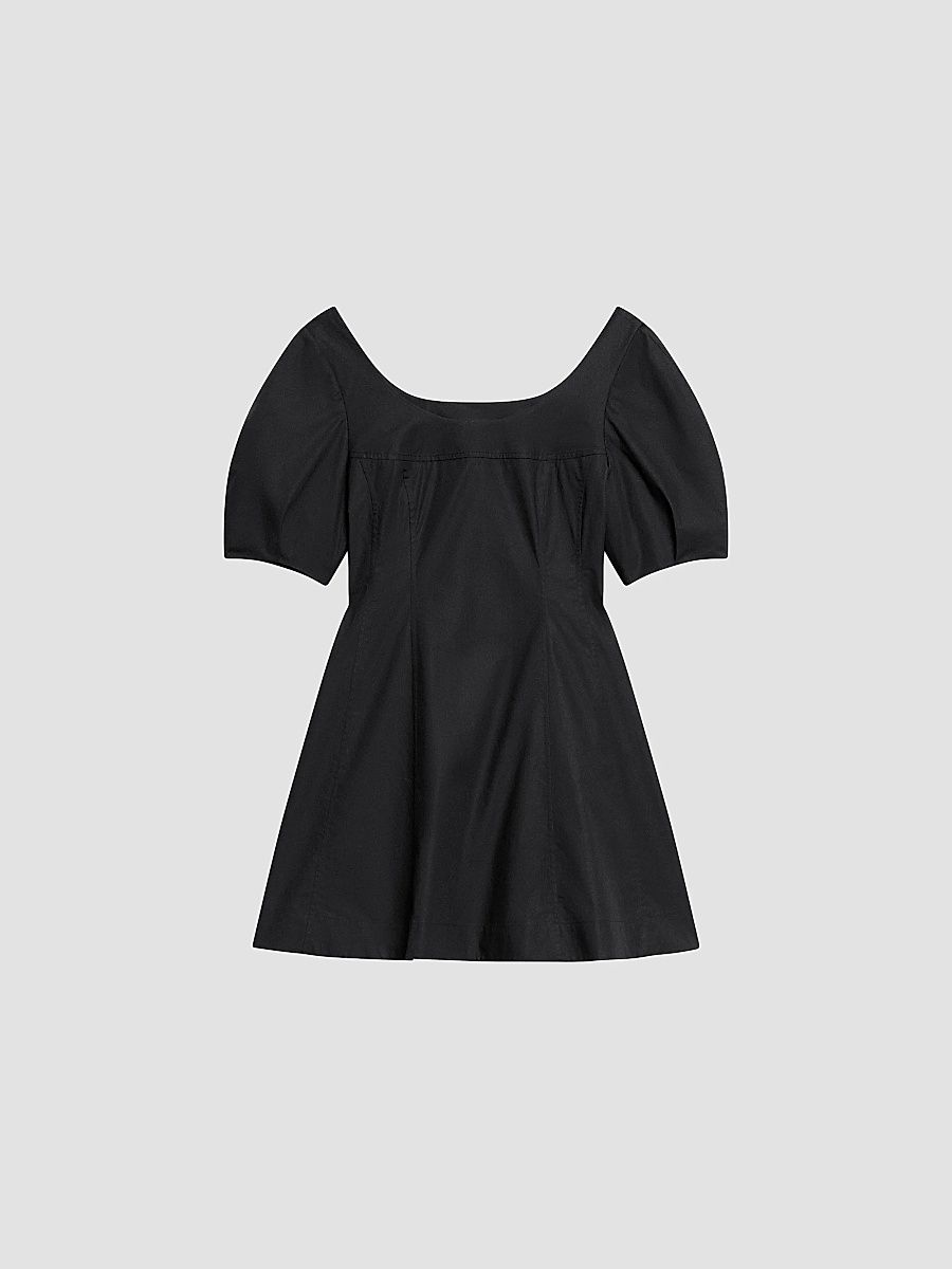 Theory Women's City Stretch-Cotton Fit & Flare Minidress - Black - Size 0