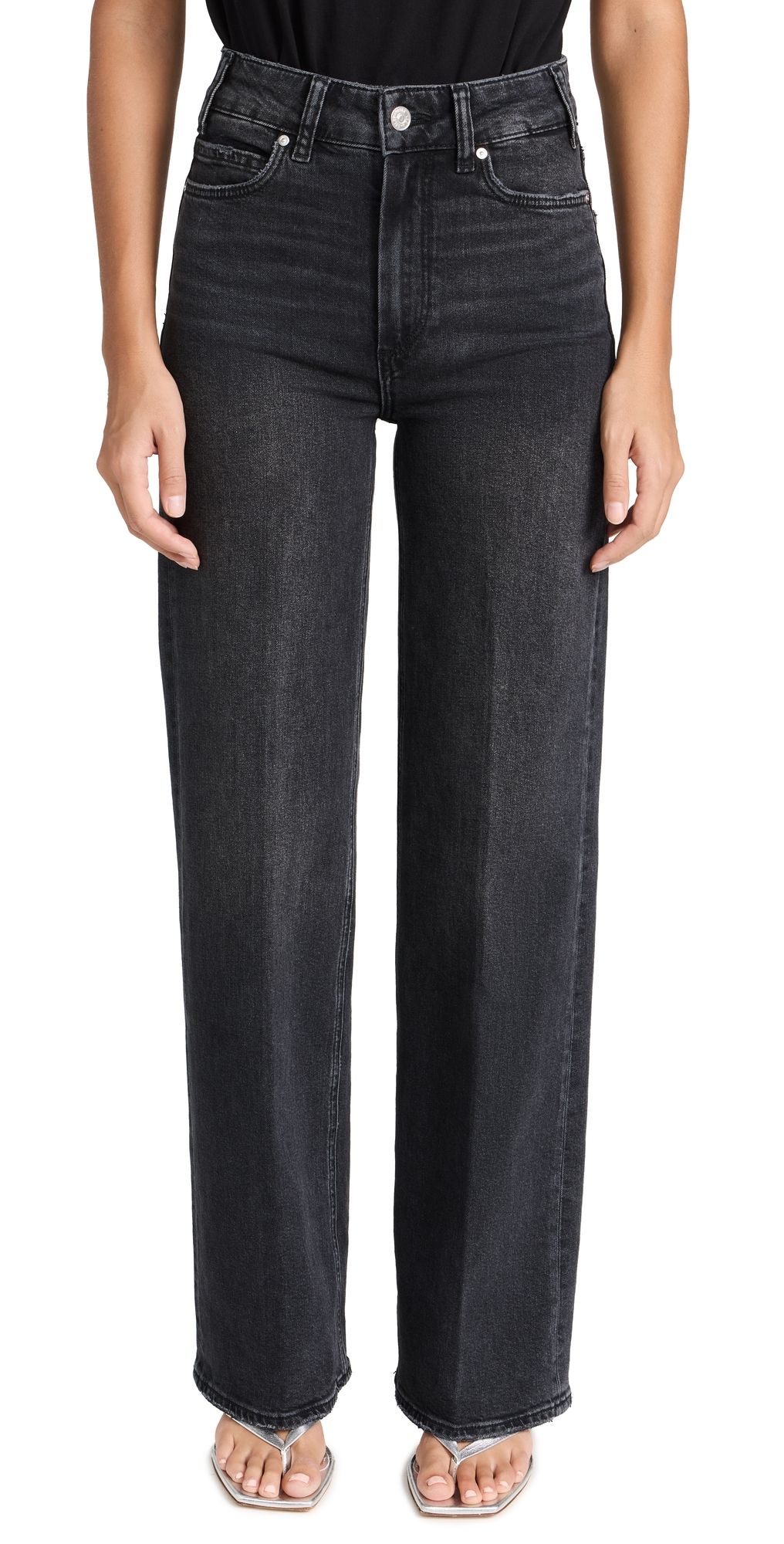 PAIGE Sasha 32 Jeans Viper Black Distressed 24