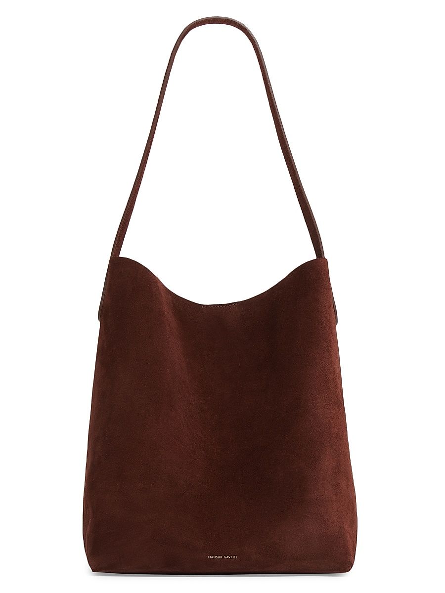 Women's Everyday Cabas Suede Tote Bag - Chocolate