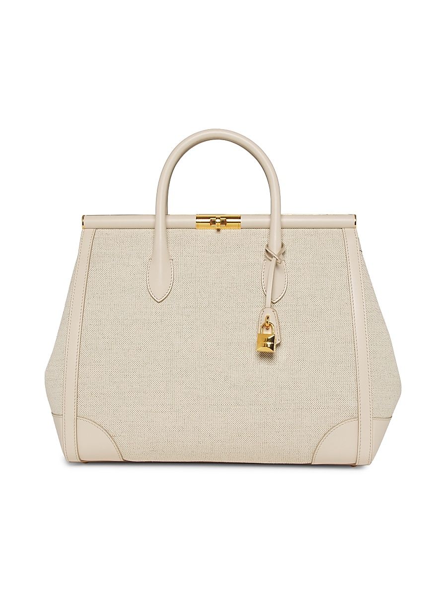 Women's Marlene Textile & Leather Handbag - Avorio