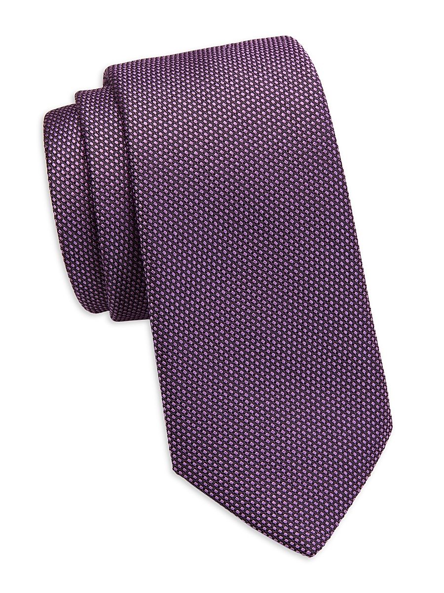Men's COLLECTION Micro Tweed Neck Tie - Elder Berry