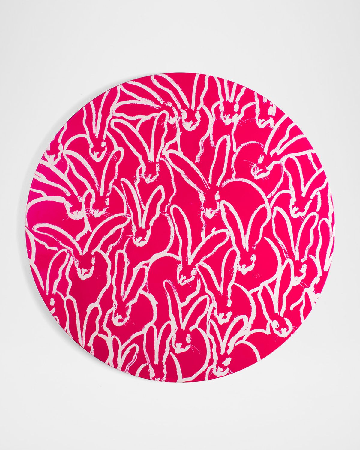 Rabbit Run Round Lacquer Placemat, Pink