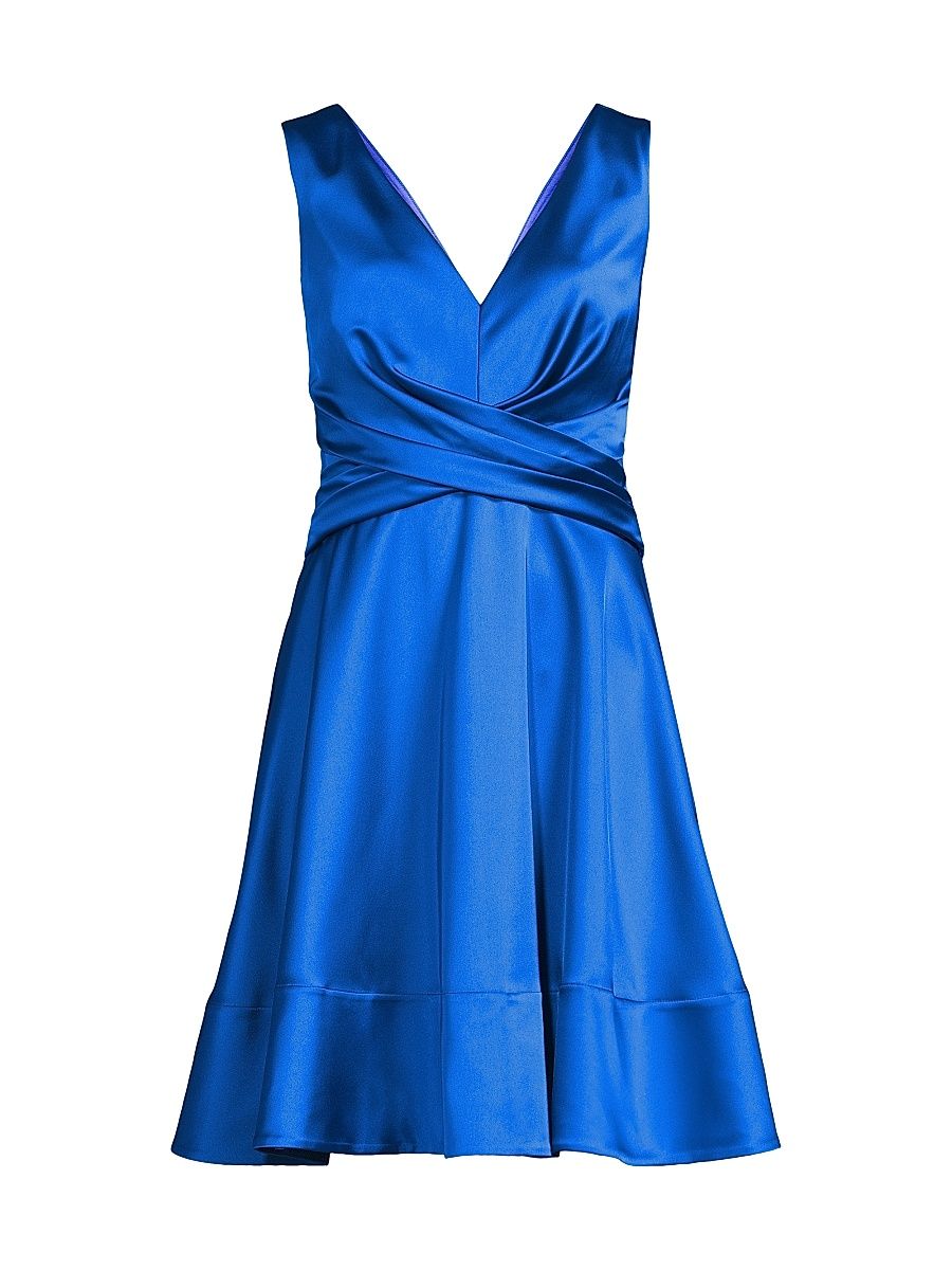 Women's Char Satin Minidress - Cerulean - Size 16