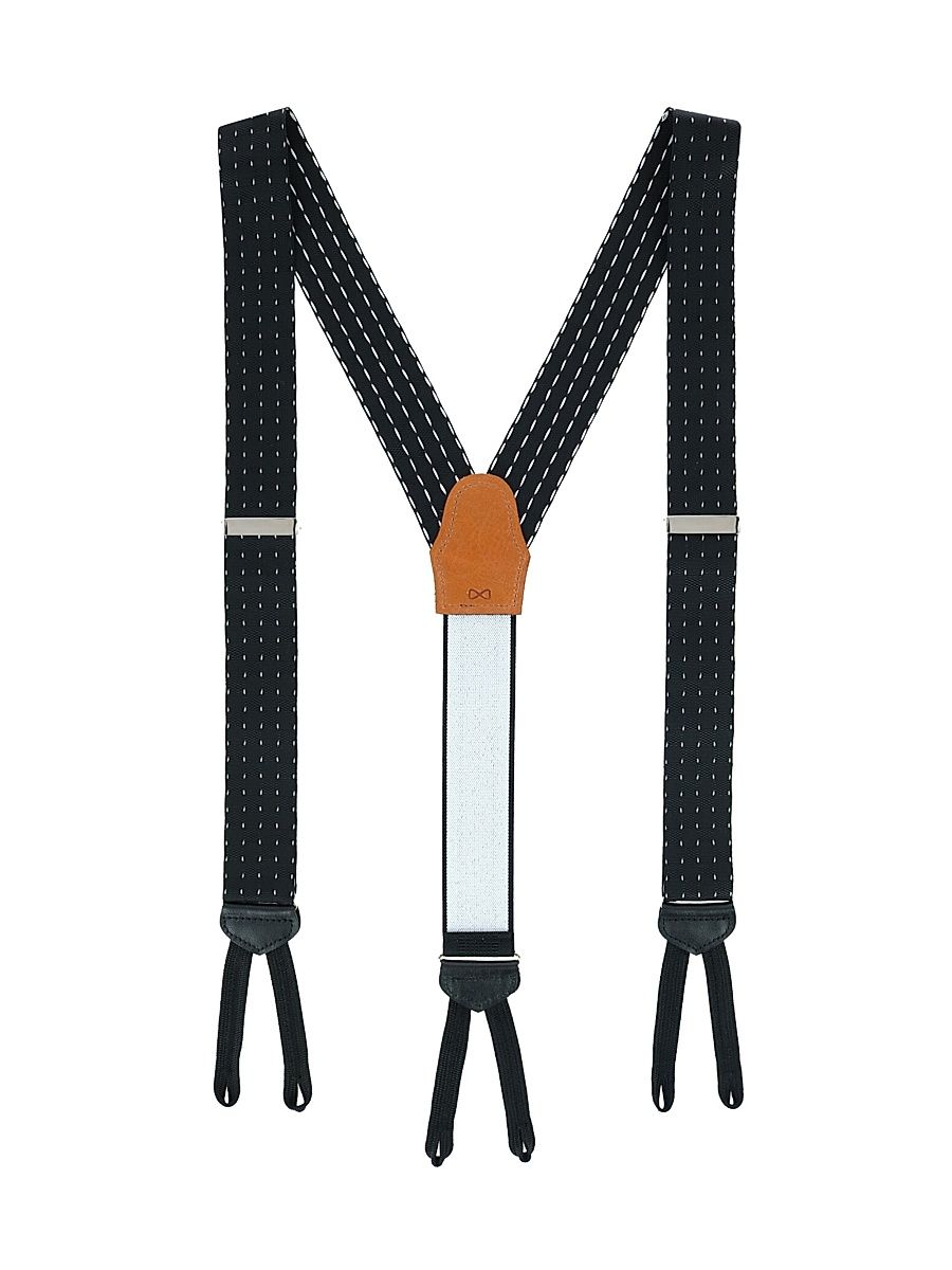 Men's Formal Pindot Brace - Black White