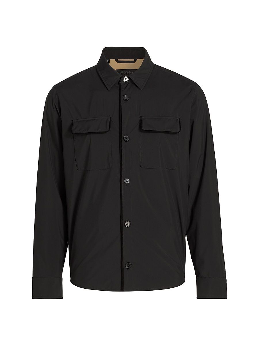 Men's Techno Double-Pocket Overshirt - Black - Size XL