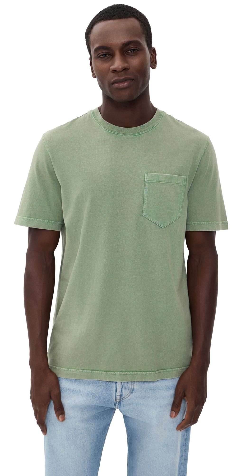 Faherty Short Sleeve Recycled Cotton Tee Terrain Olive L