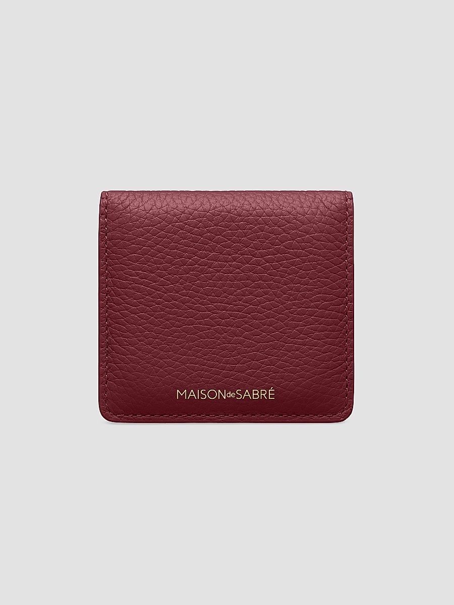 Leather Compact Mirror - Plum Sky