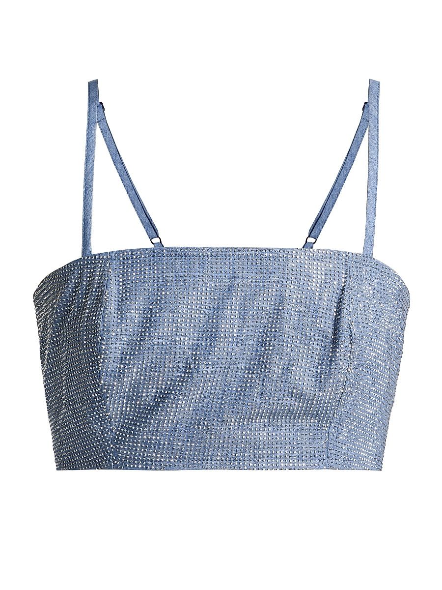 Women's Chambray Heatset Nikki Top - Medium Blue - Size Small