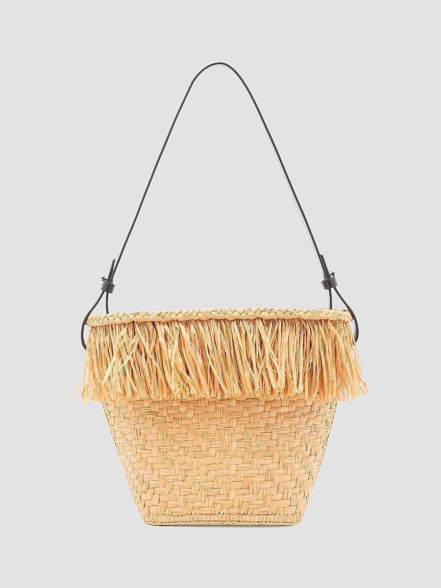 Proenza Schouler Women's Small Fringe Raffia Bucket Bag - Sand