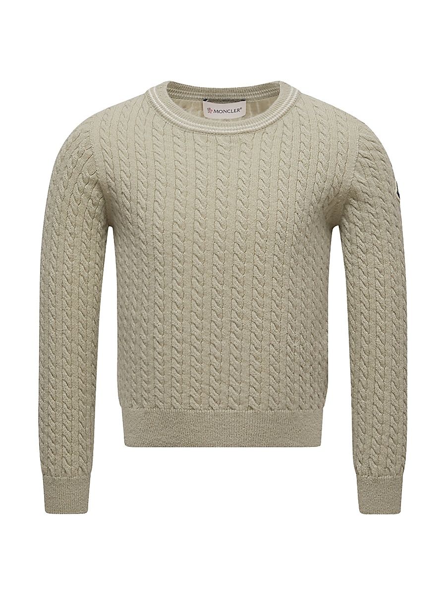 Little Girl's & Girl's Crewneck Sweater in Wool - Light Green - Size 12