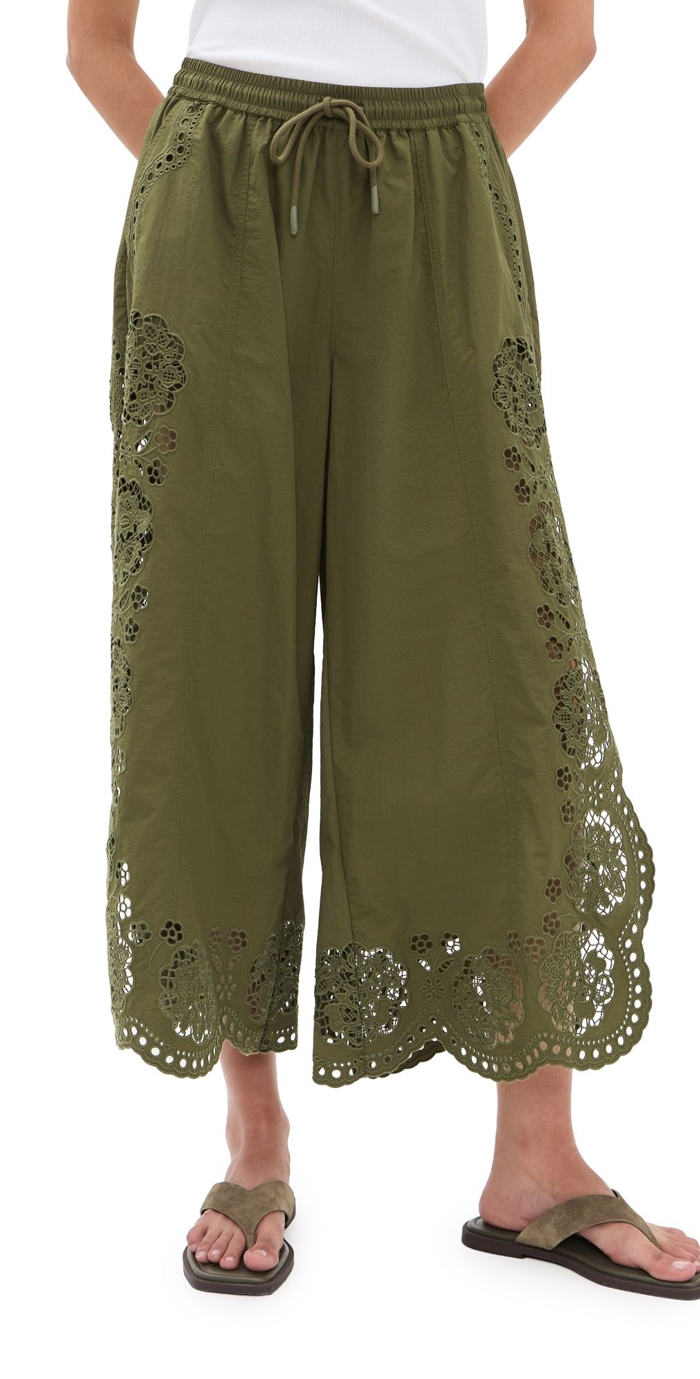 Sea Vittoria Eyelet Pants Olive S