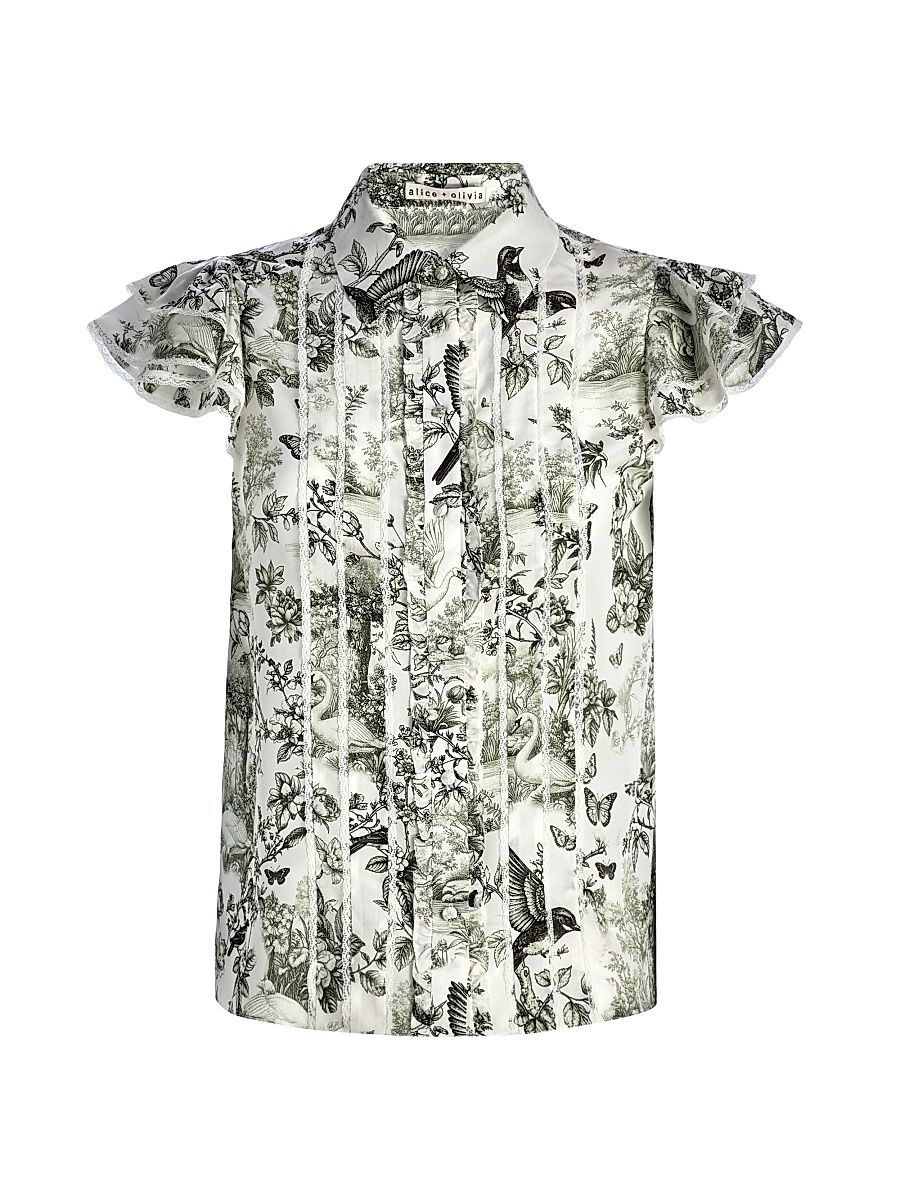 Women's Minda Silk Pleated Blouse - Daybreak - Size XL