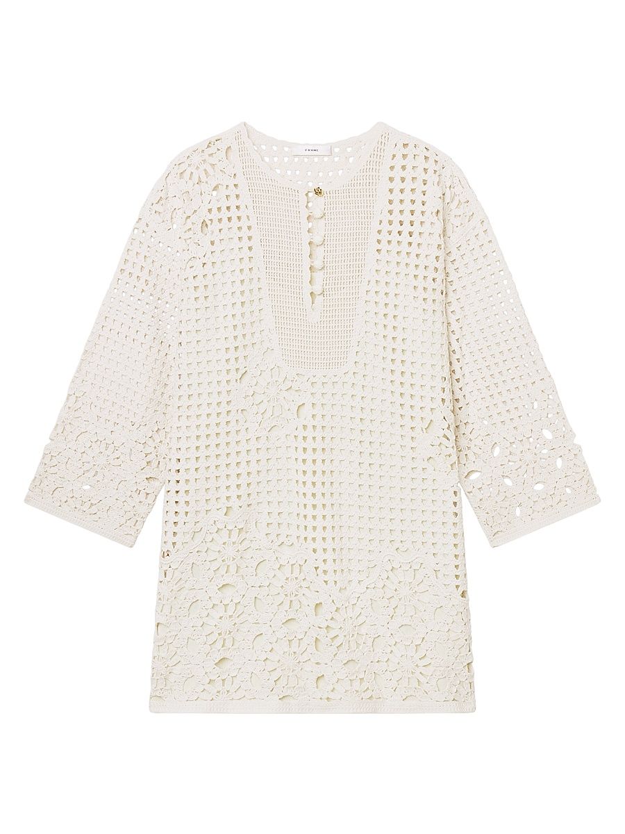 Women's The Postcard Cotton Tunic Dress - Cream - Size XL