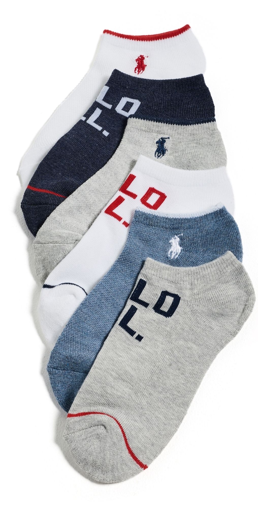 Polo Ralph Lauren Low Cut Socks 6-Pack Denim Assorted One Size