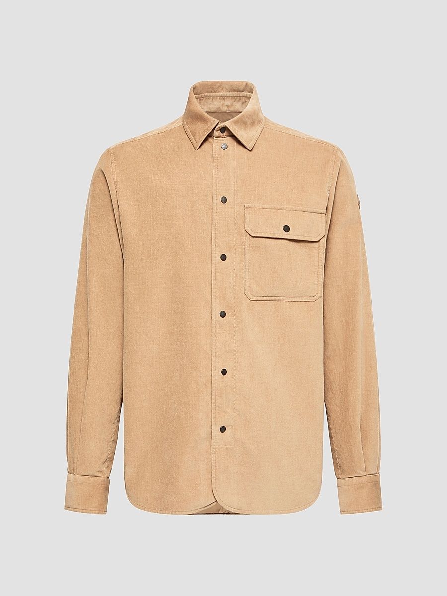 Men's Shirt in Corduroy - Beige - Size XL