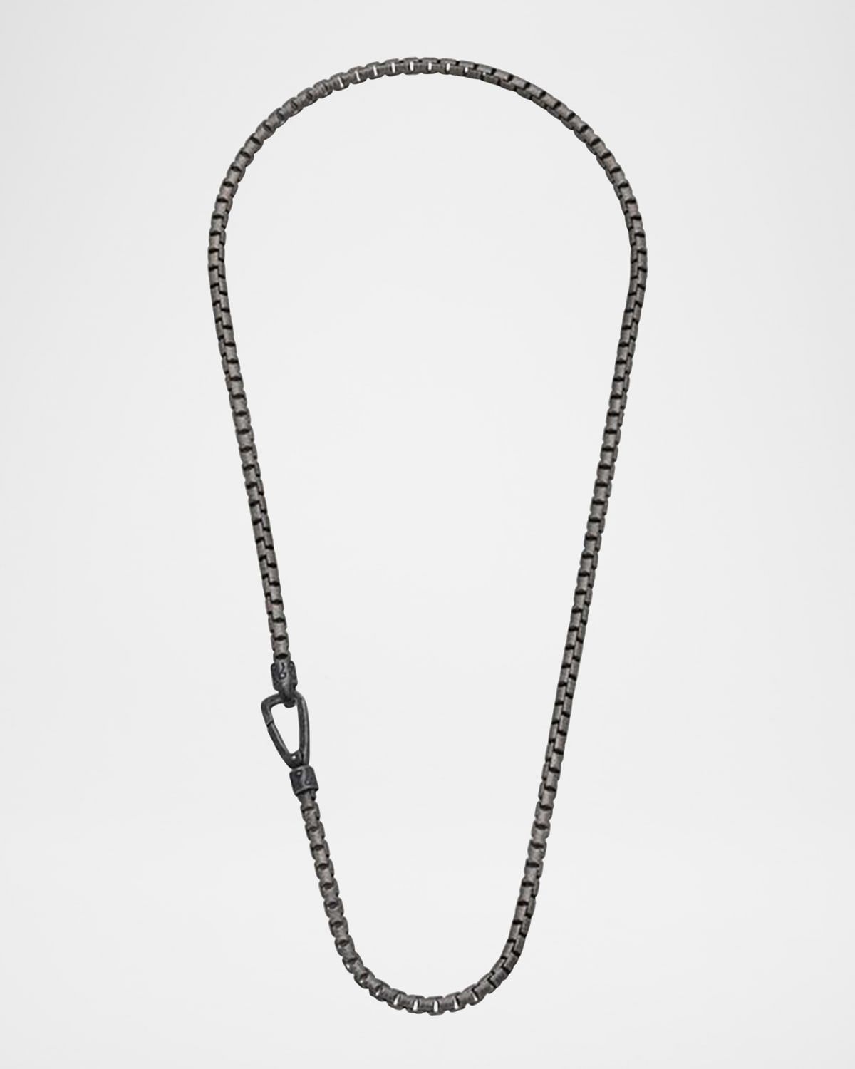 Men & apos;s Carved Tubolar Oxidized Necklace in Silver, 52cm