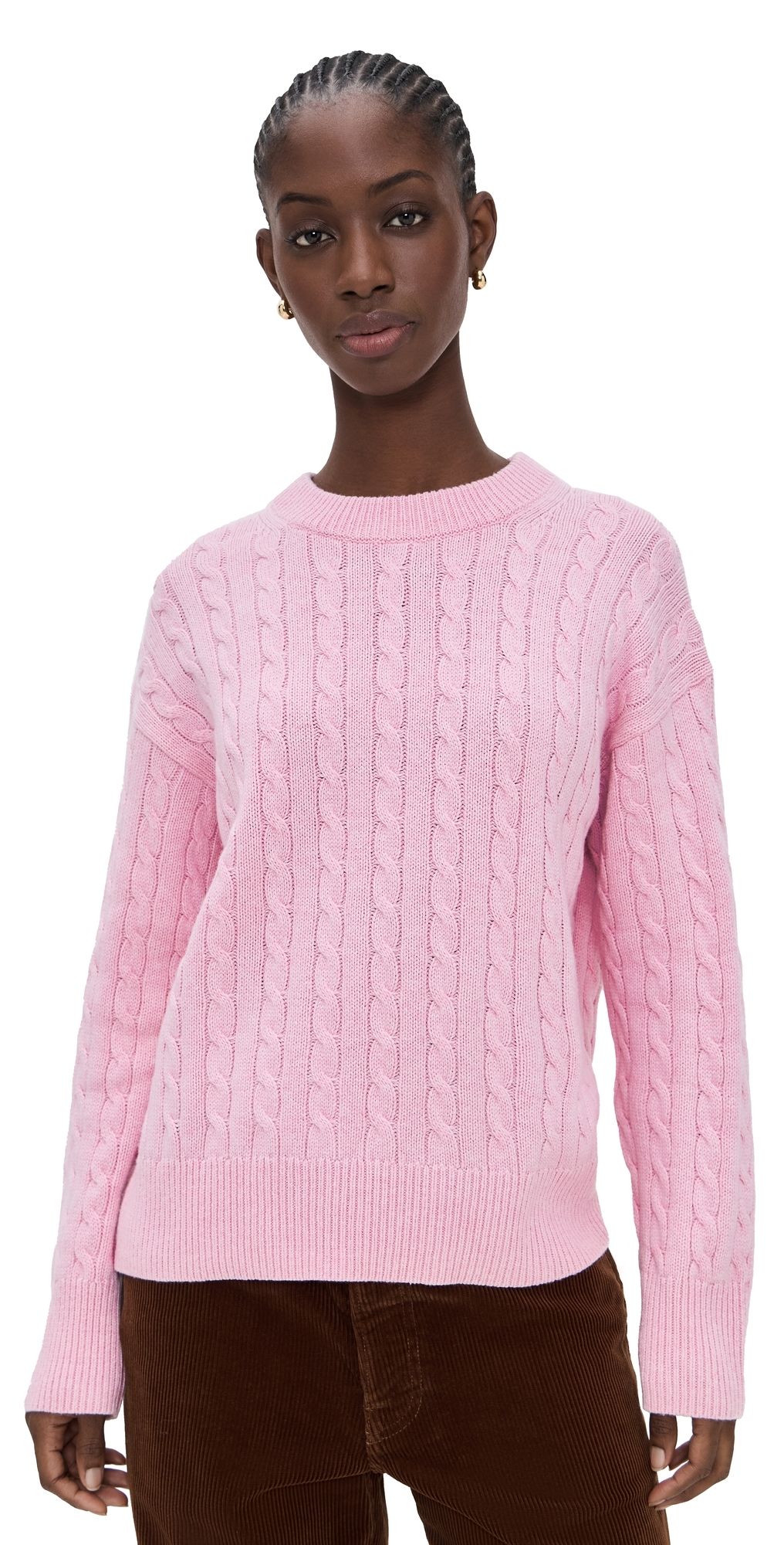 Alex Mill Cable Sweater Sheer Pink L