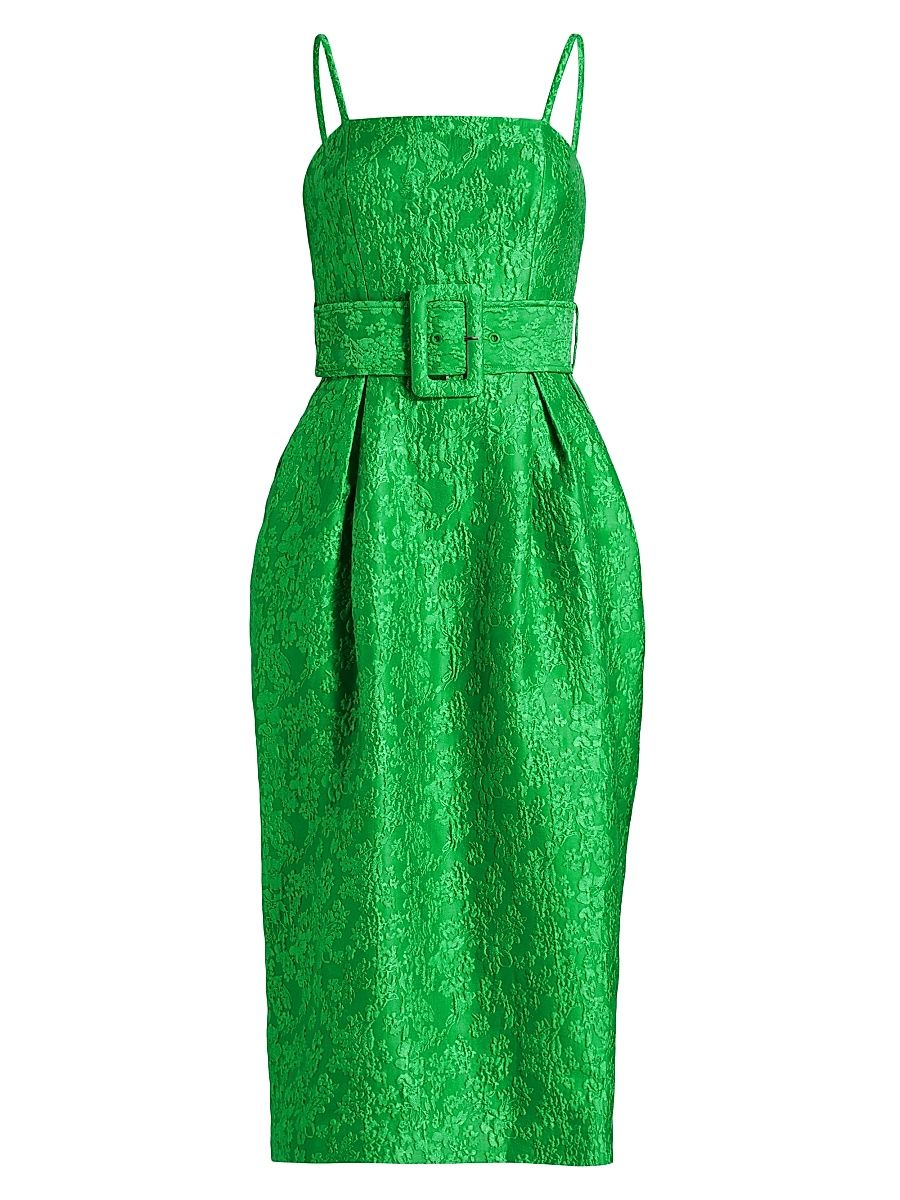 Women's Artichoke Belted Cocktail Dress - Emerald - Size 10