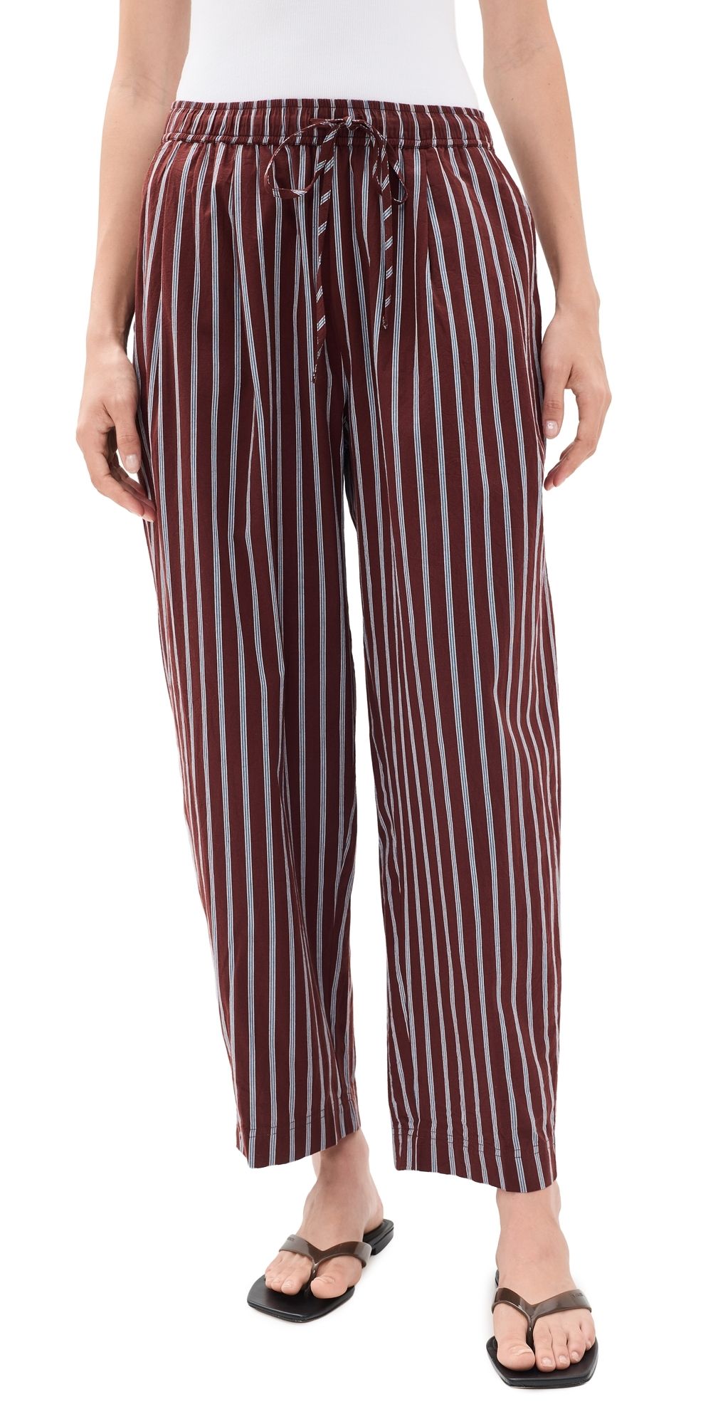 Apiece Apart Everyday Pull-On Pants Spice Multi Stripe S