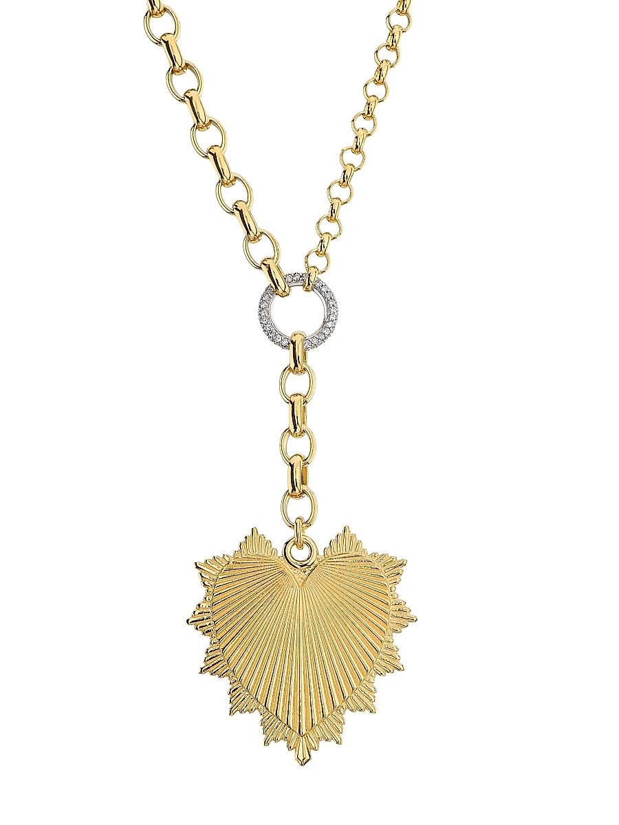 Women's True Love 18K Yellow Gold & 0.34 TCW Diamond Heart Pendant Necklace - Yellow Gold - Size 18