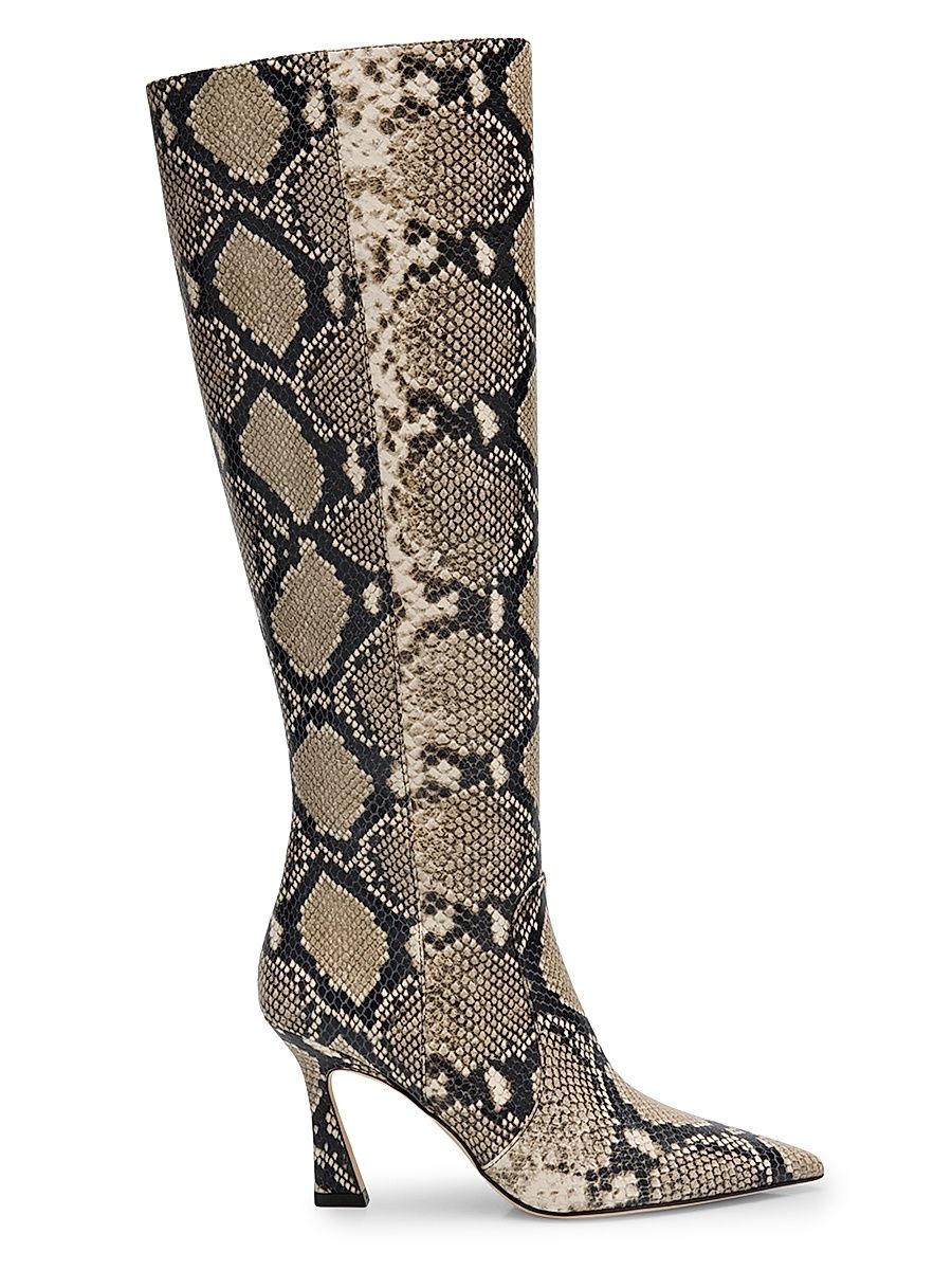 Women's Vinnie 85MM Snake-Printed Leather Knee-High Boots - Snake - Size 9.5