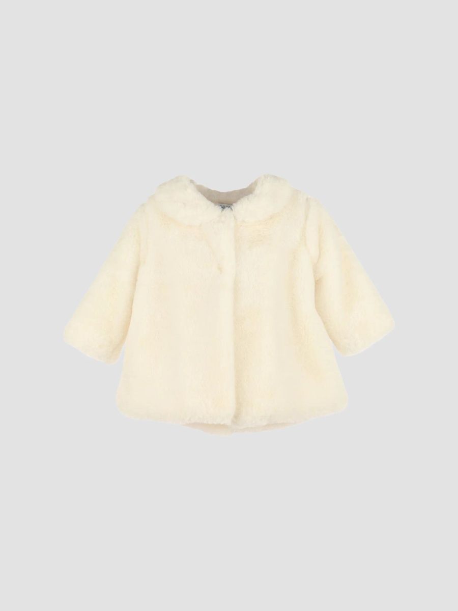 Luli & Me Girl's Baby Girl's Cozy Fuzzy Faux-Fur Coat - Ivory - Size 18 Months