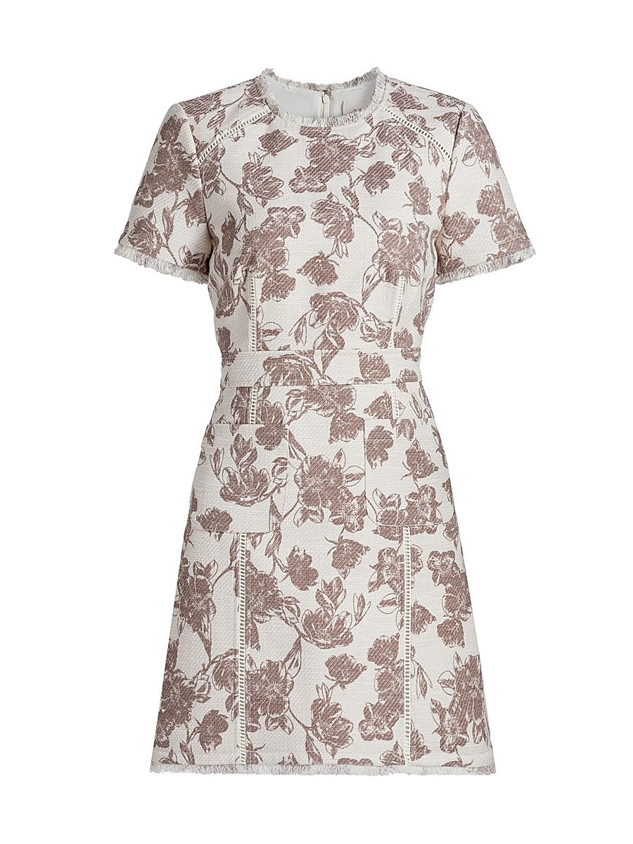 Women's Vivienne Boucle Giana Minidress - Ivory Walnut Grey - Size 12