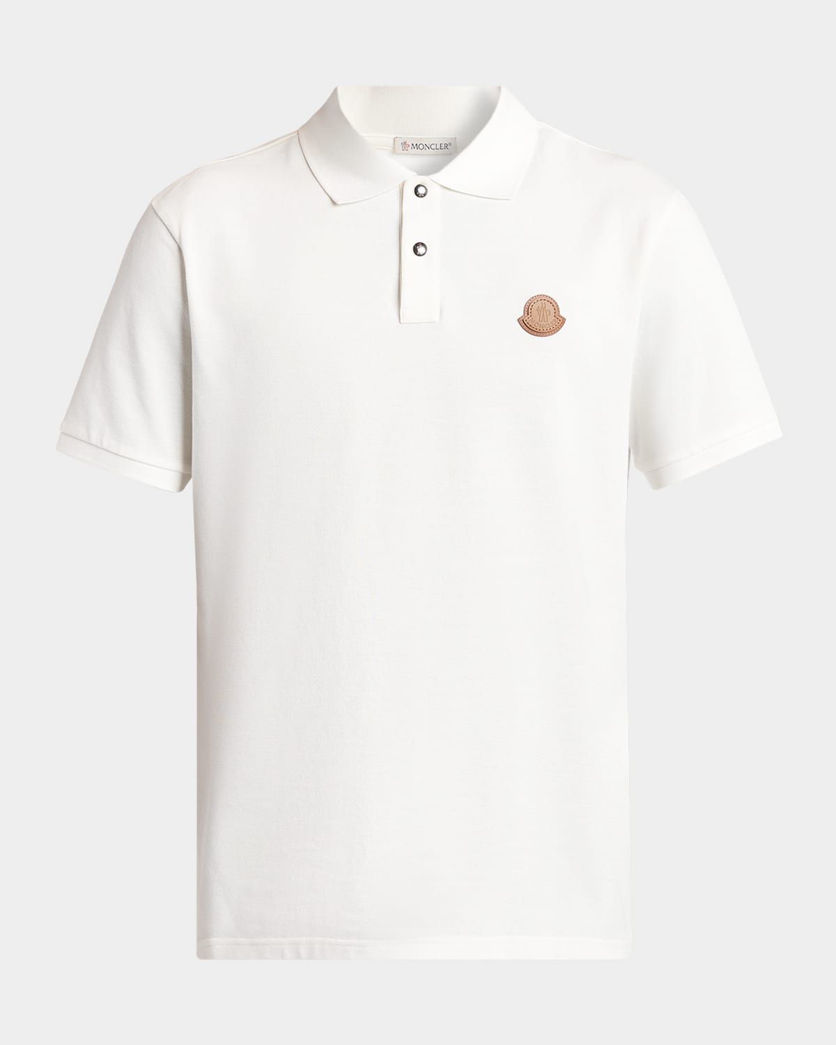 Men & apos;s Cotton Leather-Logo Polo Shirt