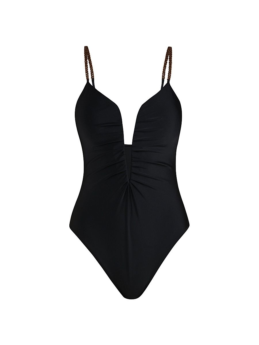 Women's Lilou Plunging Underwire One-Piece Swimsuit - Black - Size XL