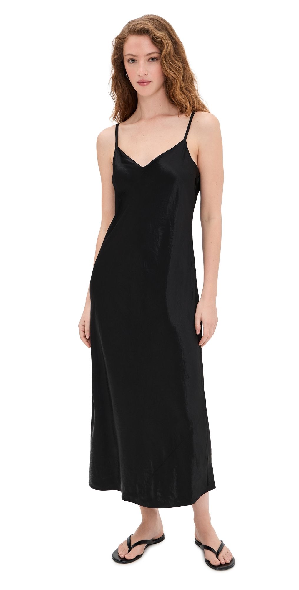 Vince V Neck Slip Dress Black M