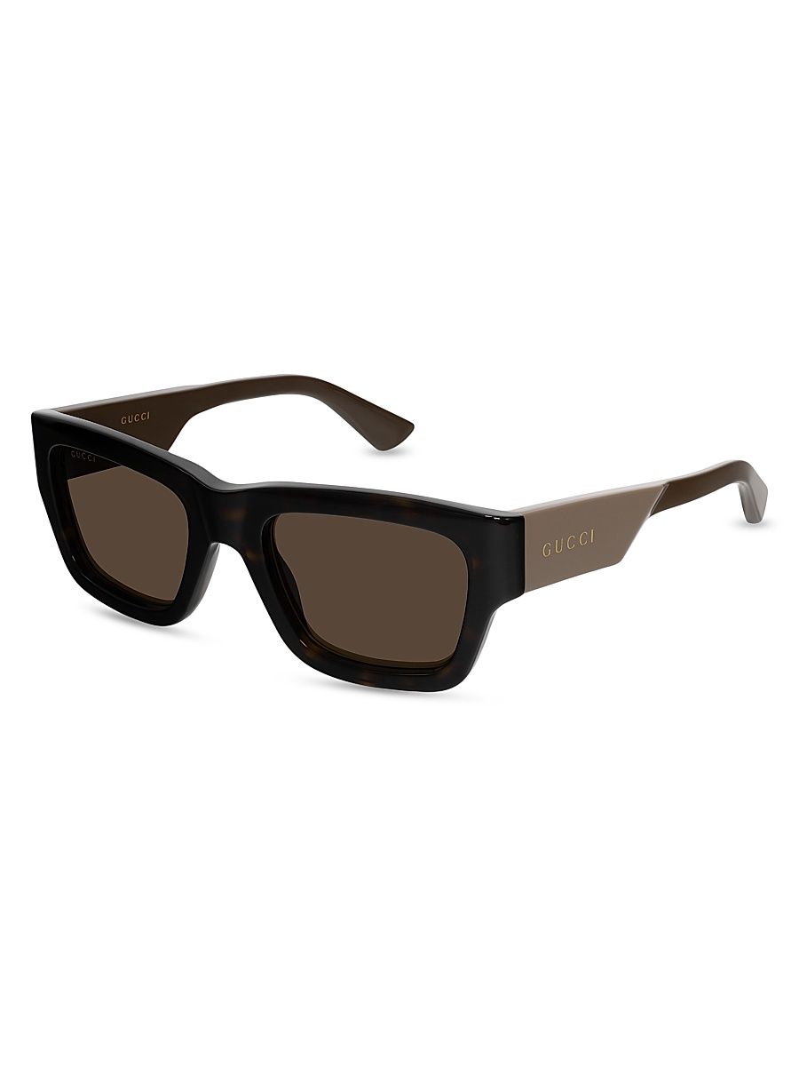 Men's Oblique 52MM Square Sunglasses - Brown Havana Taupe